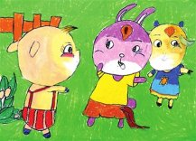 森林小伙伴儿童画/水彩画图片