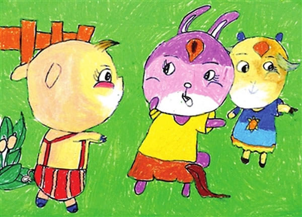森林小伙伴儿童画/水彩画图片