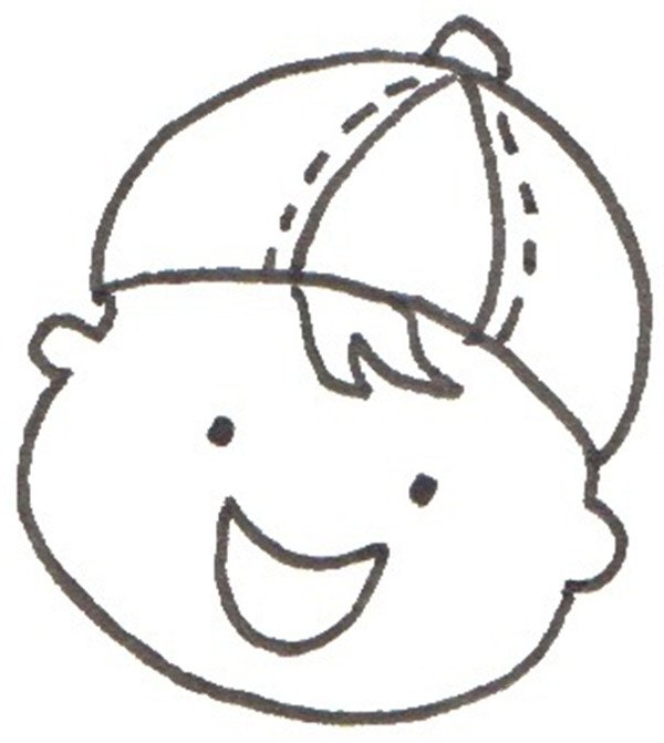 卡通小孩头部儿童画图片
