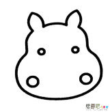 河马头像简笔画图片