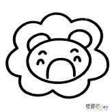狮子头像简笔画图片