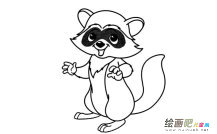小浣熊动物简笔画步骤图片大全二