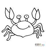 螃蟹动物简笔画步骤图片大全三