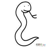 一条小蛇动物简笔画步骤图片大全