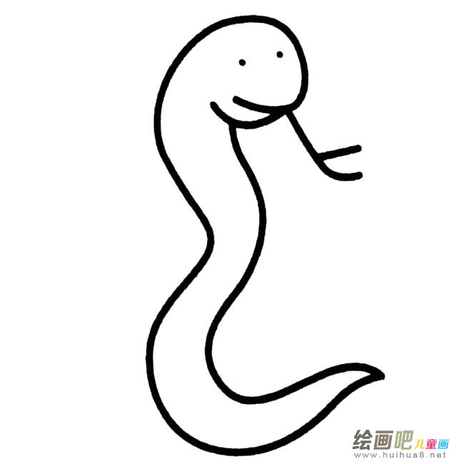 一条小蛇动物简笔画步骤图片大全