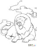 凶猛狮子简笔画图片大全