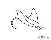 魔鬼鱼动物简笔画步骤图片大全