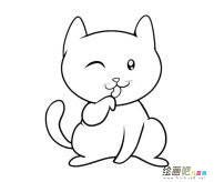 可爱小猫动物简笔画步骤图片大全