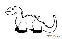剑龙动物简笔画步骤图片大全