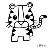 卡通老虎动物简笔画步骤图片大全