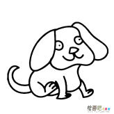 可爱小狗动物简笔画步骤图片大全