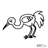 丹顶鹤动物简笔画步骤图片大全