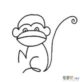 猴子动物简笔画步骤图片大全