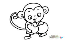 小猴子动物简笔画步骤图片大全
