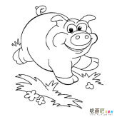 卡通肥猪简笔画图片