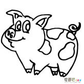 小花猪简笔画图片