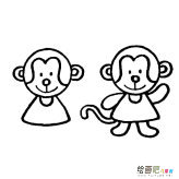小猴子简笔画图片