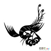 凤凰图案窗花简笔画图片