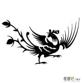 凤凰图案窗花简笔画图片