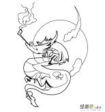 神话动物中国龙简笔画图片