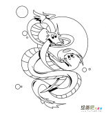 神话动物中国龙简笔画图片