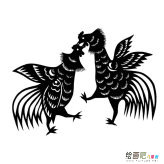 剪纸鸡简笔画图片