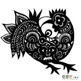 剪纸鸡简笔画图片
