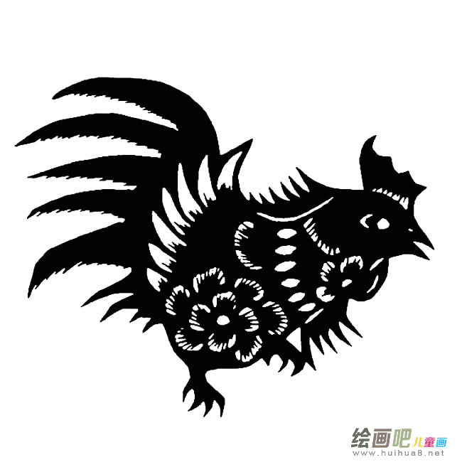 剪纸鸡简笔画图片