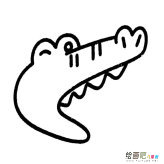 鳄鱼头像简笔画图片