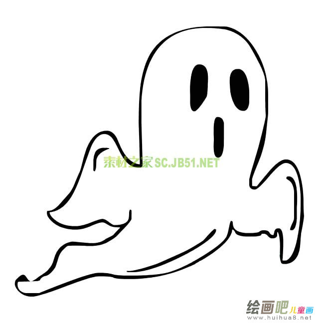 万圣节幽灵简笔画图片