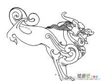 招财神兽貔貅简笔画图片