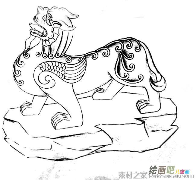 招财神兽貔貅简笔画图片