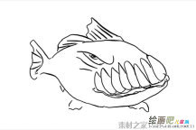 食人鱼简笔画图片