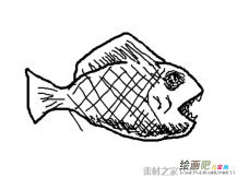食人鱼简笔画图片
