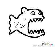 食人鱼简笔画图片