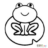 荷叶上的青蛙简笔画图片