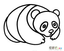 呆萌大熊猫简笔画图片