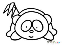 呆萌大熊猫简笔画图片
