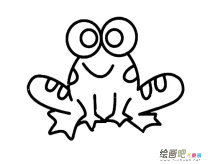 卡通大眼青蛙简笔画