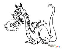 喷火的龙简笔画图片