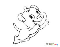 卡通可爱小狗简笔画图片