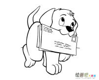 叼信封的小狗简笔画图片