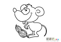 老鼠和花生简笔画图片