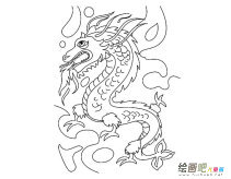 云端的中国龙简笔画图片