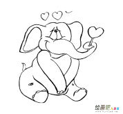 可爱卡通大象简笔画图片
