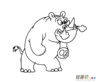 愤怒的大犀牛简笔画图片