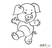 猪的简笔画可爱卡通图片