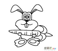 抱胡萝卜的卡通兔子简笔画图片