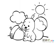 可爱卡通小松鼠简笔画图片