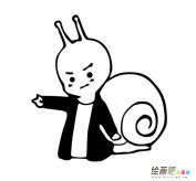 卡通可爱蜗牛简笔画图片